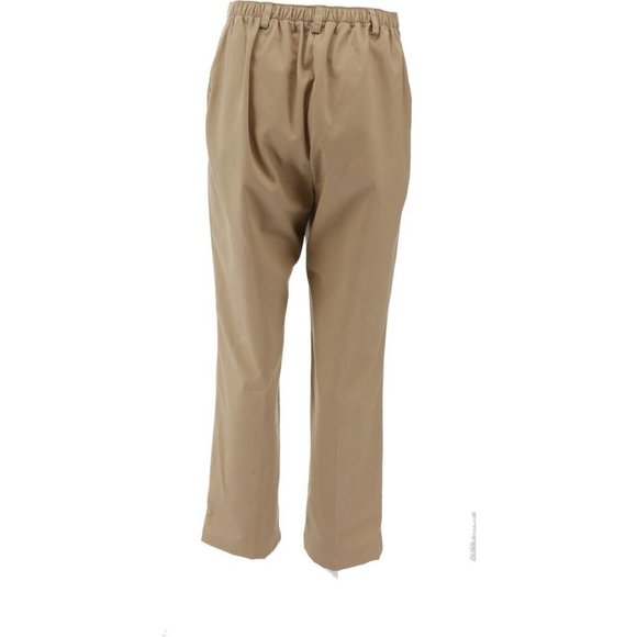 NWT LANDS' END 7 DAY DISCREET BACK ELASTIC WAIST PANTS KHAKI 8 - Picture 4 of 9